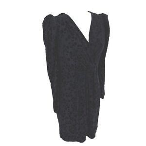 Y2K Tommy Hilfiger Black Velvet Burnout Floral  Mini Dress SZ8 Fairy Grunge Vamp